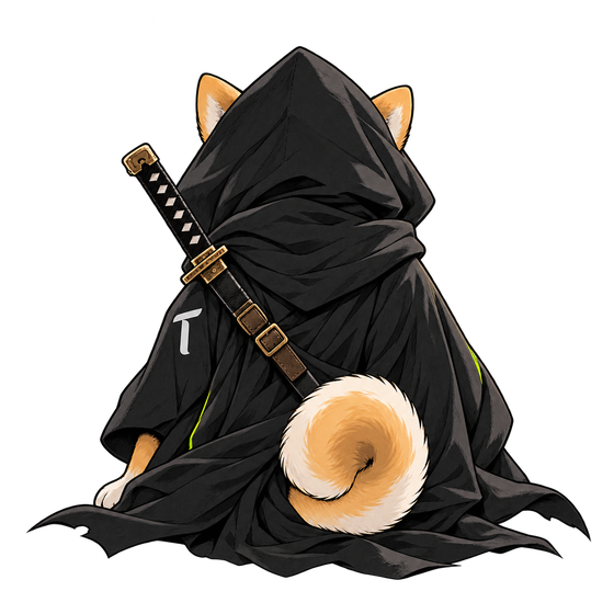 Isolated TAO WIF HOOD ronin, turned away